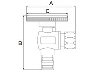 Brass Angle Stop Valve - Dimensions