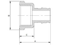 Brass Female Adapter - Dimensions