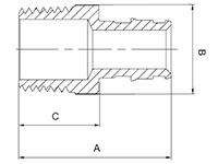 Brass Male Adapter - Dimensions
