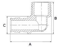 Brass Male Elbow - Dimensions
