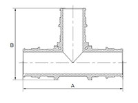 Brass Reducing Tee - Dimensions