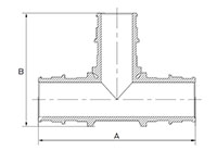 Brass Tee - Dimensions