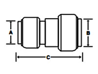 CTS x PVC Transition Coupling - Dimensions