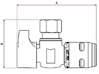 EvoPEX Angle Stop - Dimensions