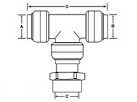 Female Center Tee - Dimensions