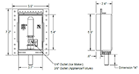 HoldRite™ HR-IM Ice Maker and HR-AF Appliance_Fixture Outlet Boxes - Dimension