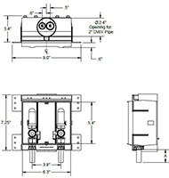 HoldRite™ HR-W Series Washing Machine Outlet Box - Dimension