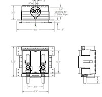 HoldRite™ HR-WR Fire-Rated Washing Machine Outlet Box - Dimension