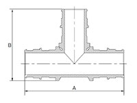 Poly Reducing Tee - Dimensions