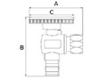 Brass Angle Stop Valve - Dimensions
