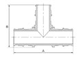 Brass Reducing Tee - Dimensions
