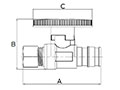 Brass Straight Stop Valve - Dimensions