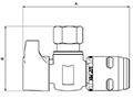 EvoPEX Angle Stop - Dimensions