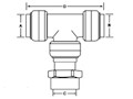 Female Center Tee - Dimensions