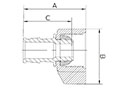 Poly Swivel Adapter - Dimensions